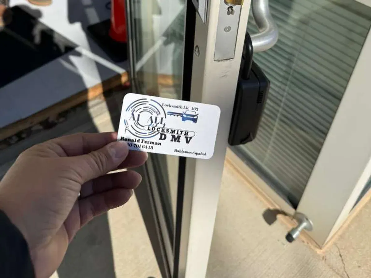 Commercial glass door hardware serviced by A1 All Locksmith DMV